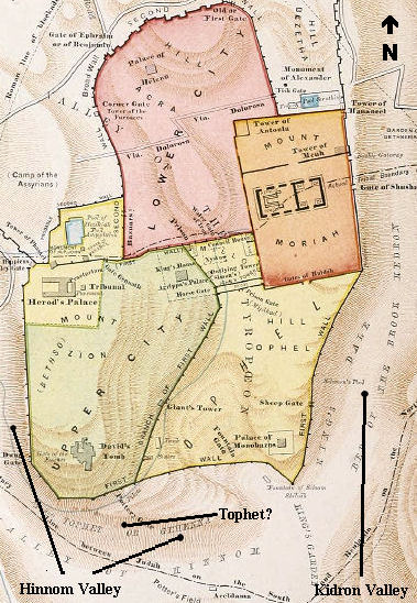 Map of Gehenna and Tophet